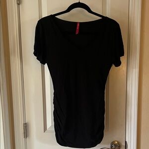 Ruby Ribbon Elegant Black Short Sleeve Tee